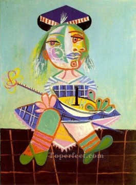 キュービズム Painting - マヤとドゥアンとドゥミ・アヴェック・アン・バトー 1938 キュビズム